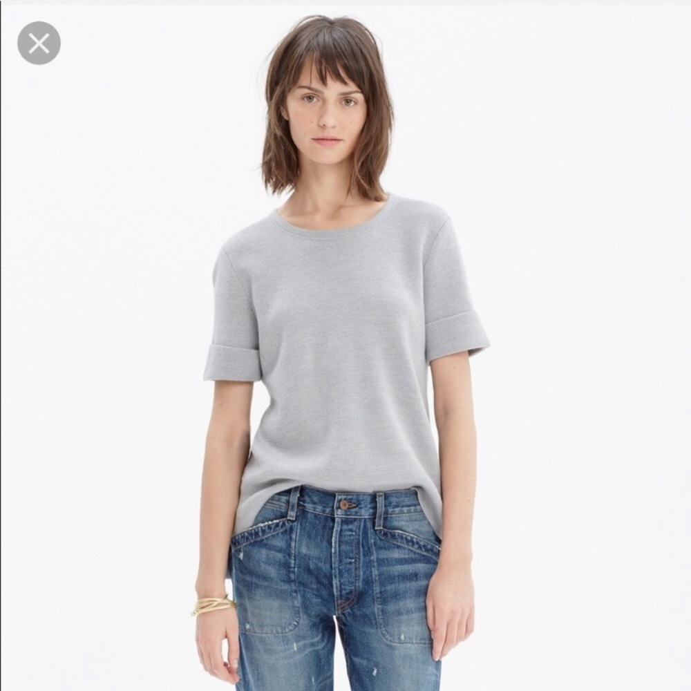 Madewell short sleeve wool sweater top